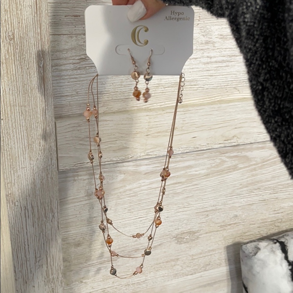 necklace and earrings